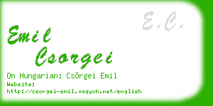emil csorgei business card